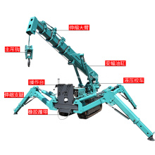 5.5ton Mini grúa sobre orugas con brazo telescópico Spider Crane